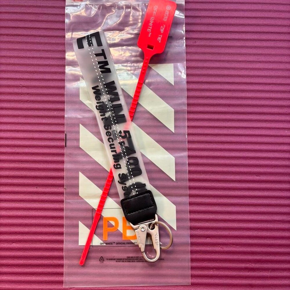 🐺 Black | Clear | Keychain | Black Leather | Silver Clip | Off-White - Picture 2 of 7